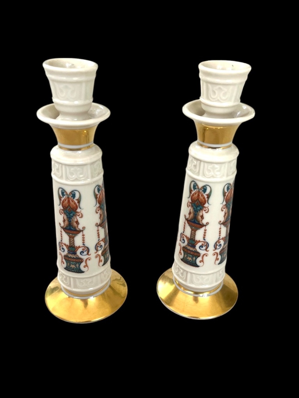 Pair of vintage Lenox Lido candlesticks, excellent condition.